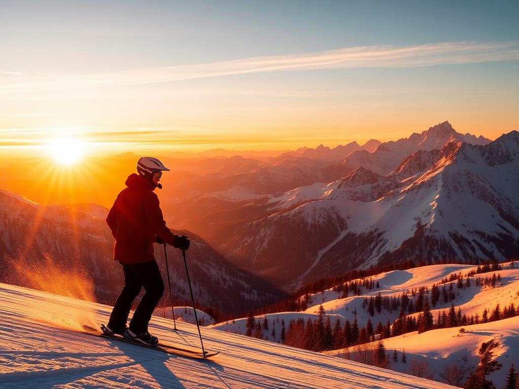 Wintersporter in de bergen met ski-uitrusting